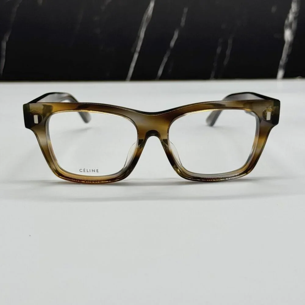 NEW CELINE CL50011F 055 HAVANA SQUARE UNISEX CELINE EYEGLASSES